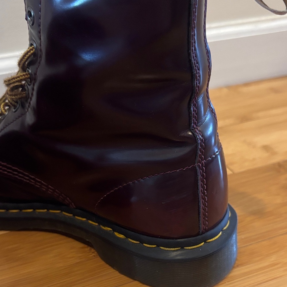 Dr. Martens Men's size 10 Vegan Leather 1460 Boots in Cherry Red - Picture 7 of 13